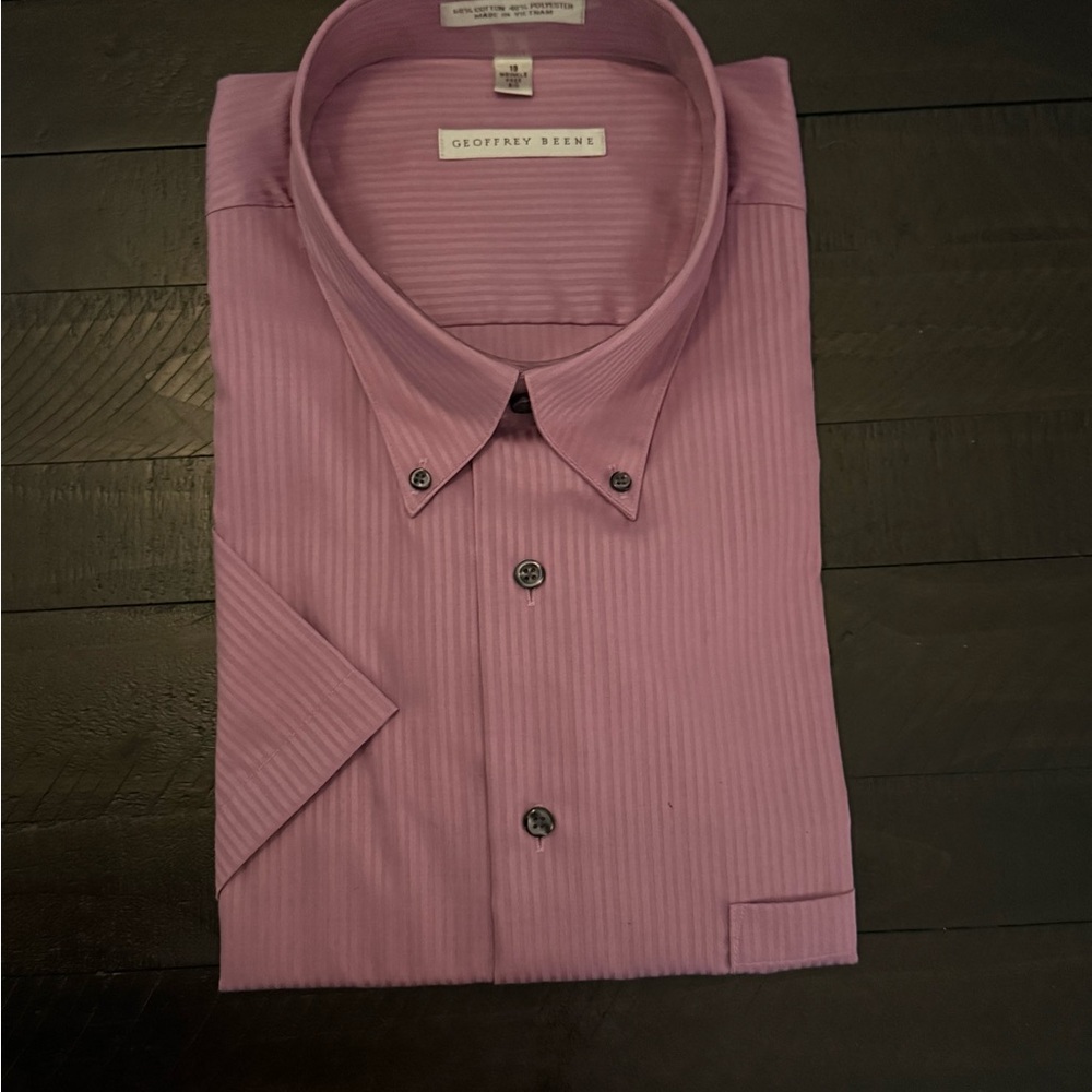 Geoffrey Beene Men's Striped Lavender Dress Shirt
